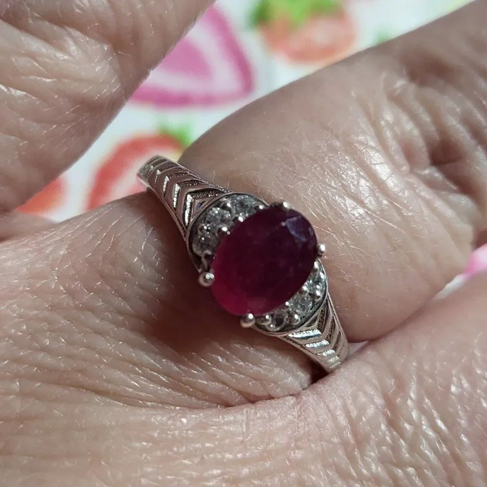 Niassa Ruby & Columbian Zircon Sterling Silver Ring